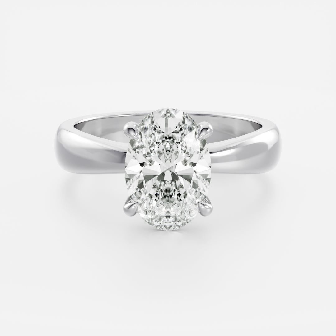1.5 CT Oval: Chunky Solitaire Lab Grown Diamond Engagement Ring
