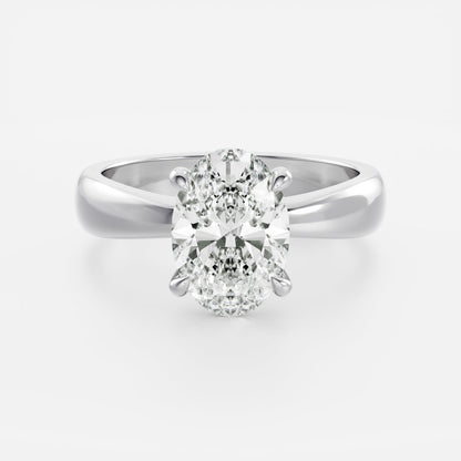 1.5 CT Oval: Chunky Solitaire Lab Grown Diamond Engagement Ring