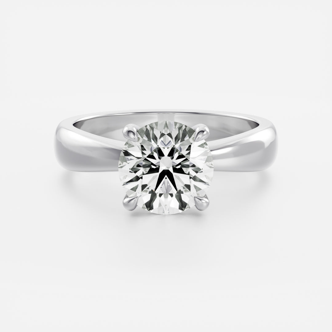 Round: Tapered Solitaire Lab Grown Diamond