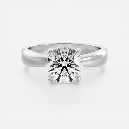 Round: Tapered Solitaire Lab Grown Diamond Engagement Ring