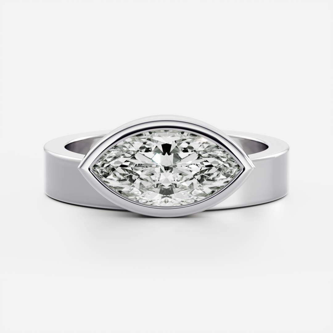 2 CT Marquise: Chunky Bezel Lab Grown Diamond