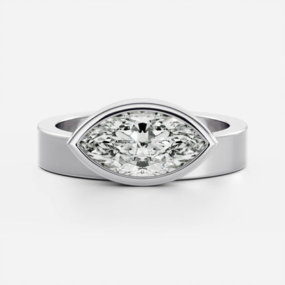2 CT Marquise: Chunky Bezel Lab Grown Diamond