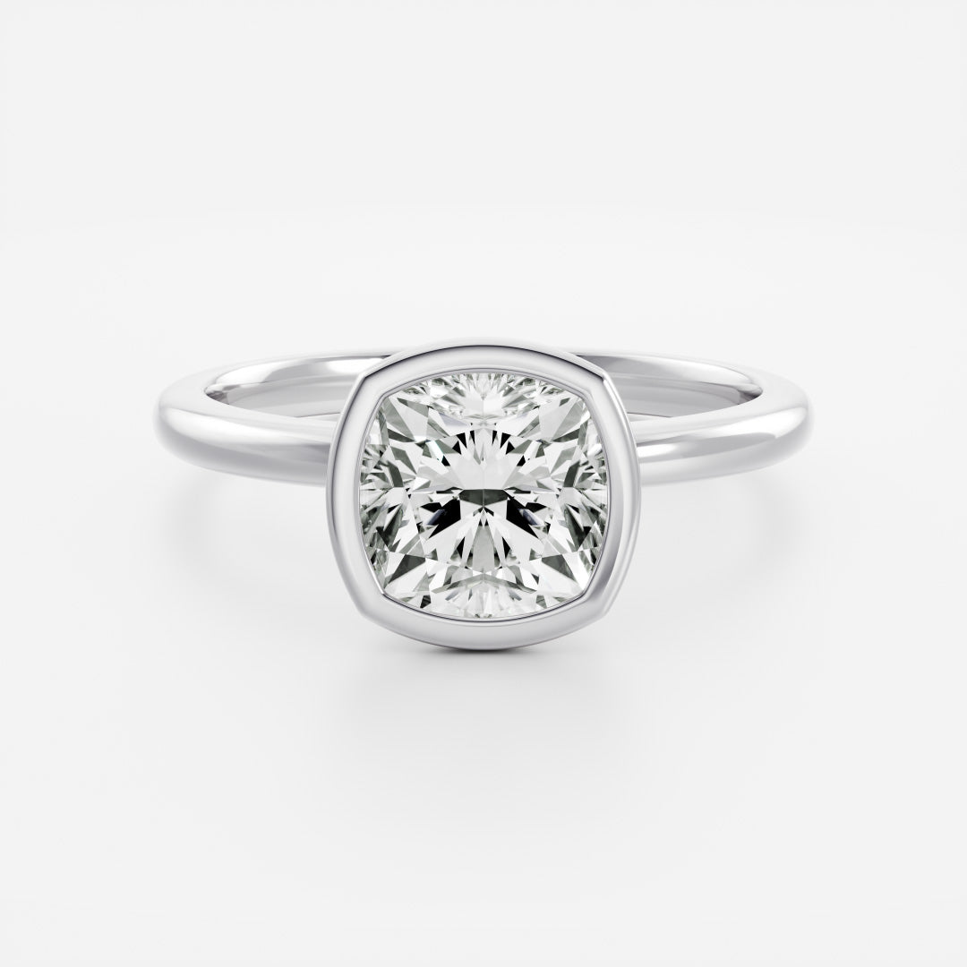 Cushion: Bezel Solitaire Lab Grown Diamond