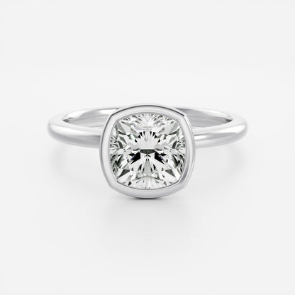 Cushion: Bezel Solitaire Lab Grown Diamond