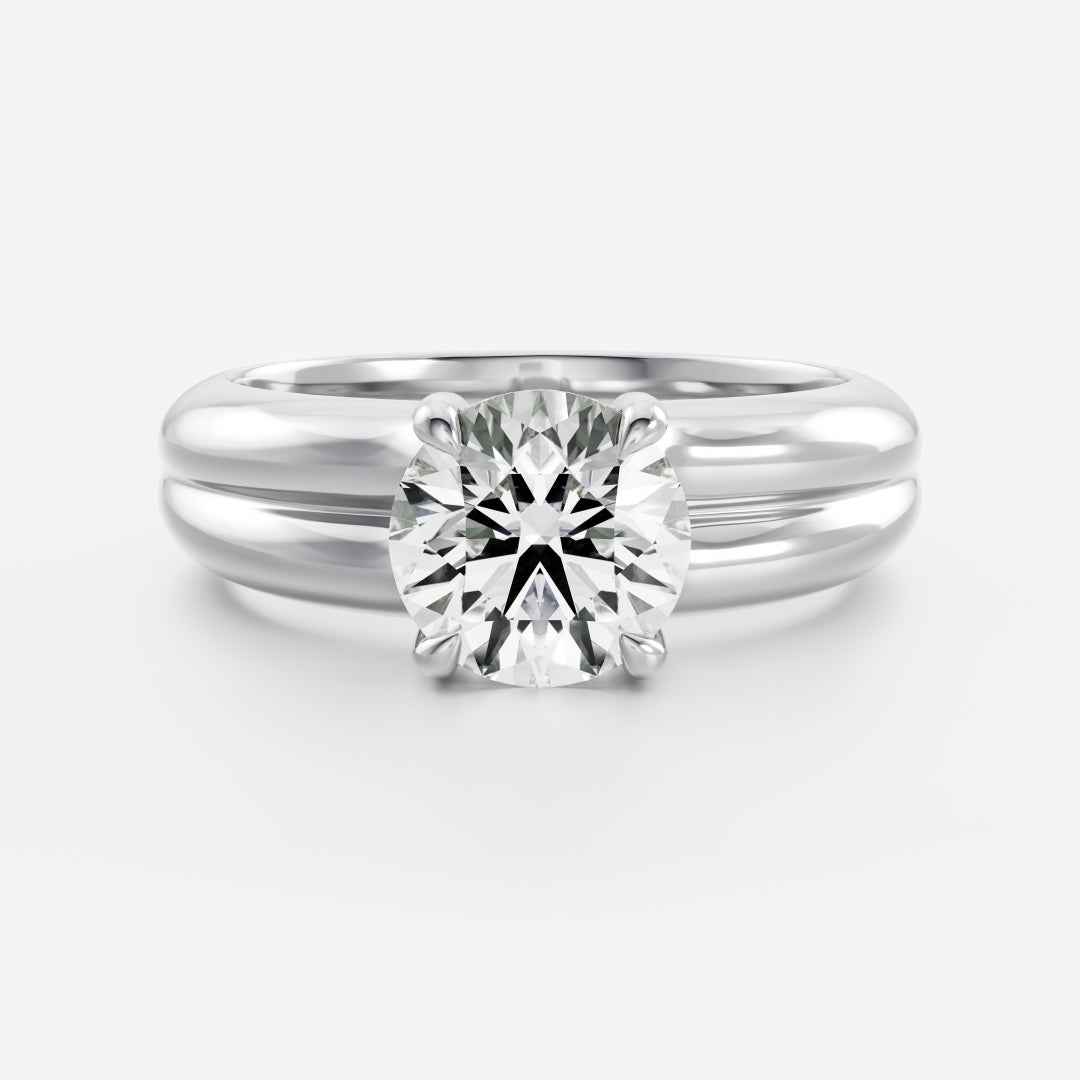 Round: Double Band Solitaire Lab Grown Diamond