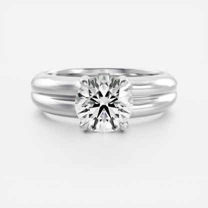 Round: Double Band Solitaire Lab Grown Diamond