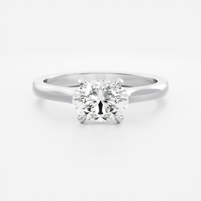 East-West Oval: Cathedral Solitaire Lab Grown Diamond