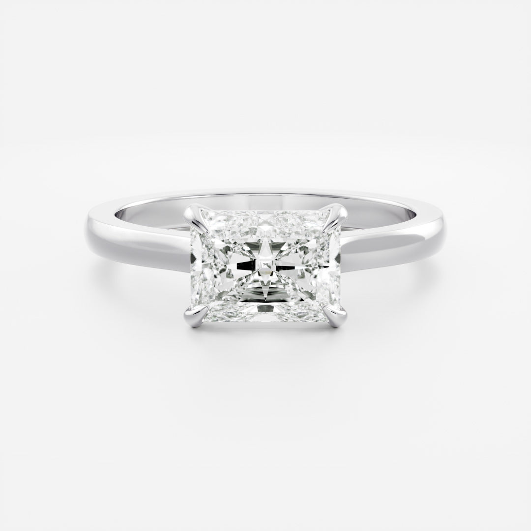 East-West Radiant: Cathedral Solitaire Lab Grown Diamond