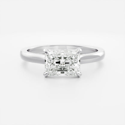 East-West Radiant: Cathedral Solitaire Lab Grown Diamond