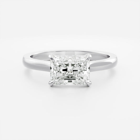 East-West Radiant: Cathedral Solitaire Lab Grown Diamond Engagement Ring