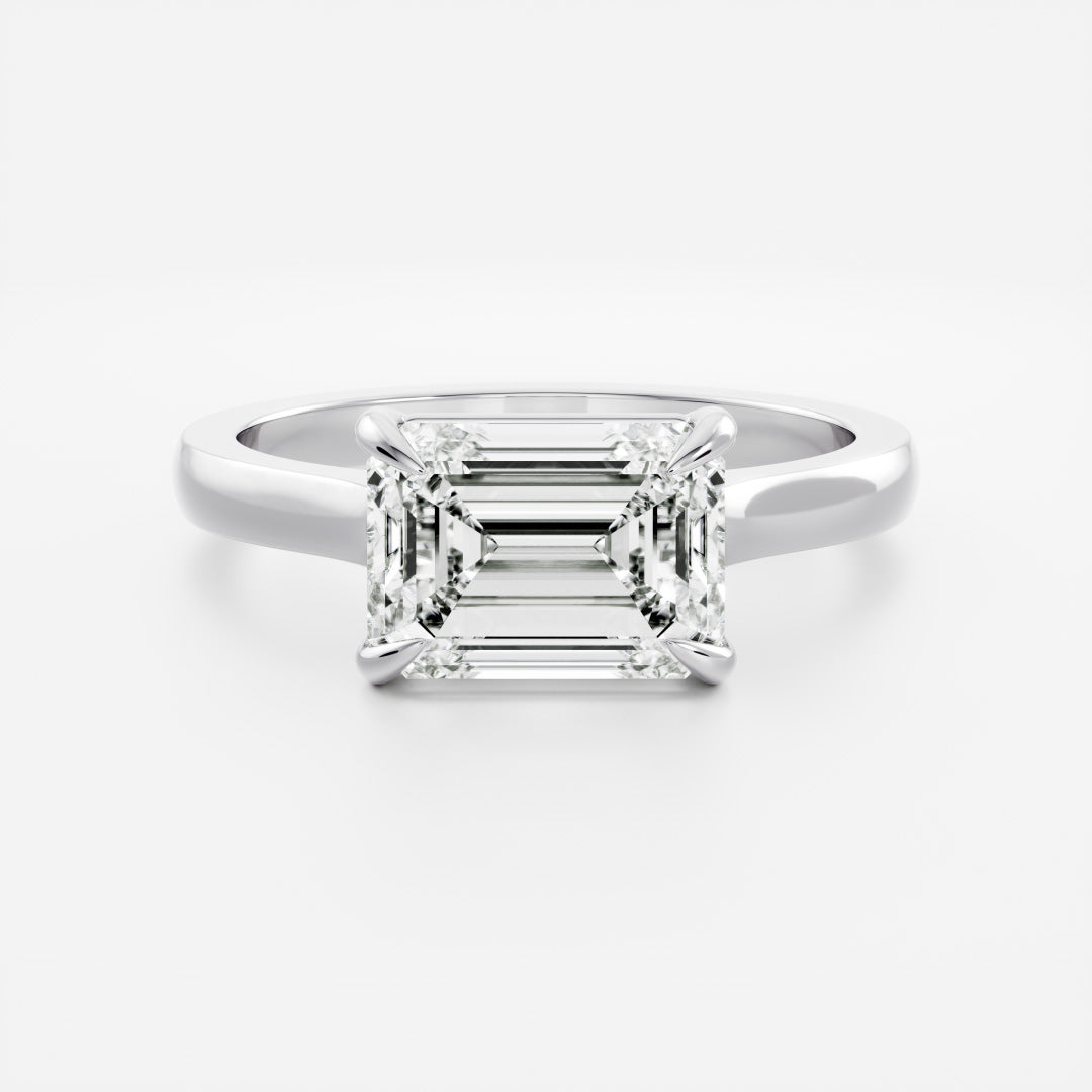 2 CT Emerald: East-West Cathedral Lab Grown Diamond
