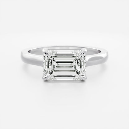 2 CT Emerald: East-West Cathedral Lab Grown Diamond