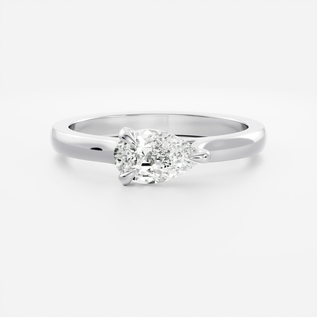 East-West Pear: Cathedral Solitaire Lab Grown Diamond