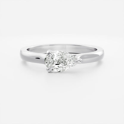 East-West Pear: Cathedral Solitaire Lab Grown Diamond