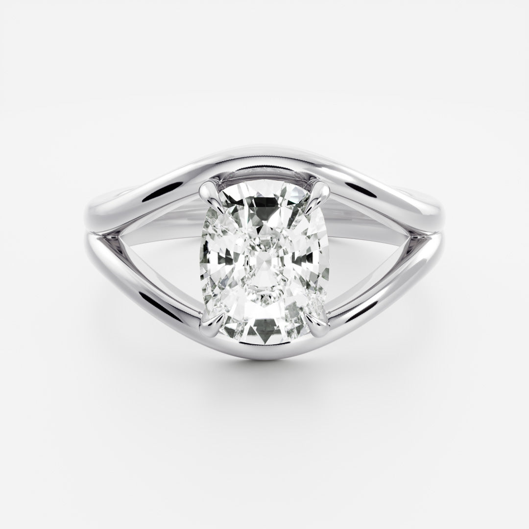 2 CT Elongated Cushion: Split Shank Lab Grown Diamond