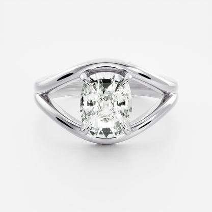 2 CT Elongated Cushion: Split Shank Lab Grown Diamond