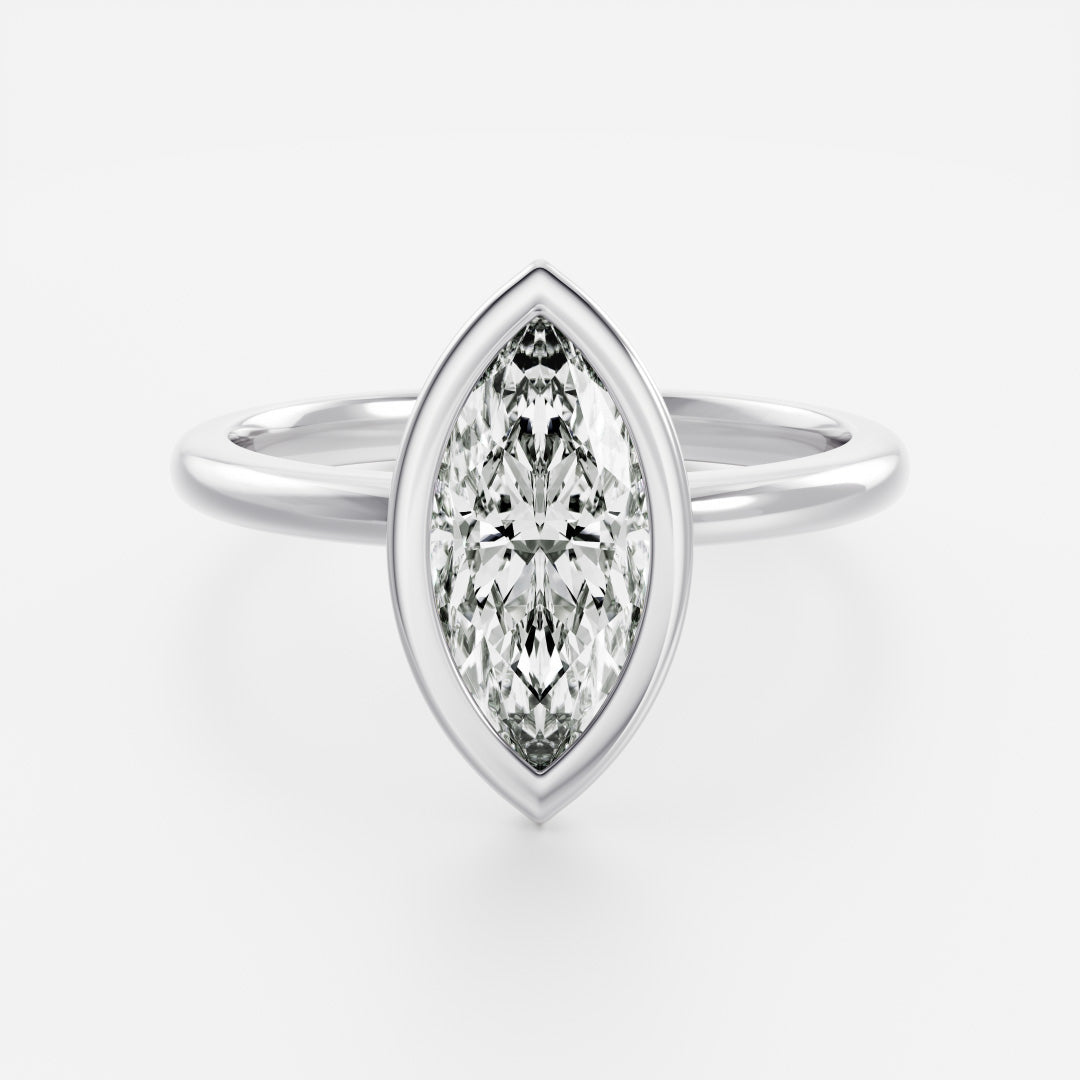 2 CT Marquise: Bezel Lab Grown Diamond Engagement Ring