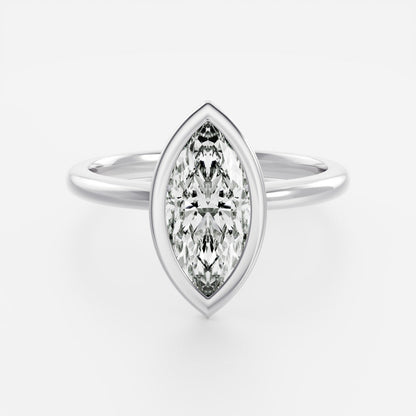 2 CT Marquise: Bezel Lab Grown Diamond Engagement Ring