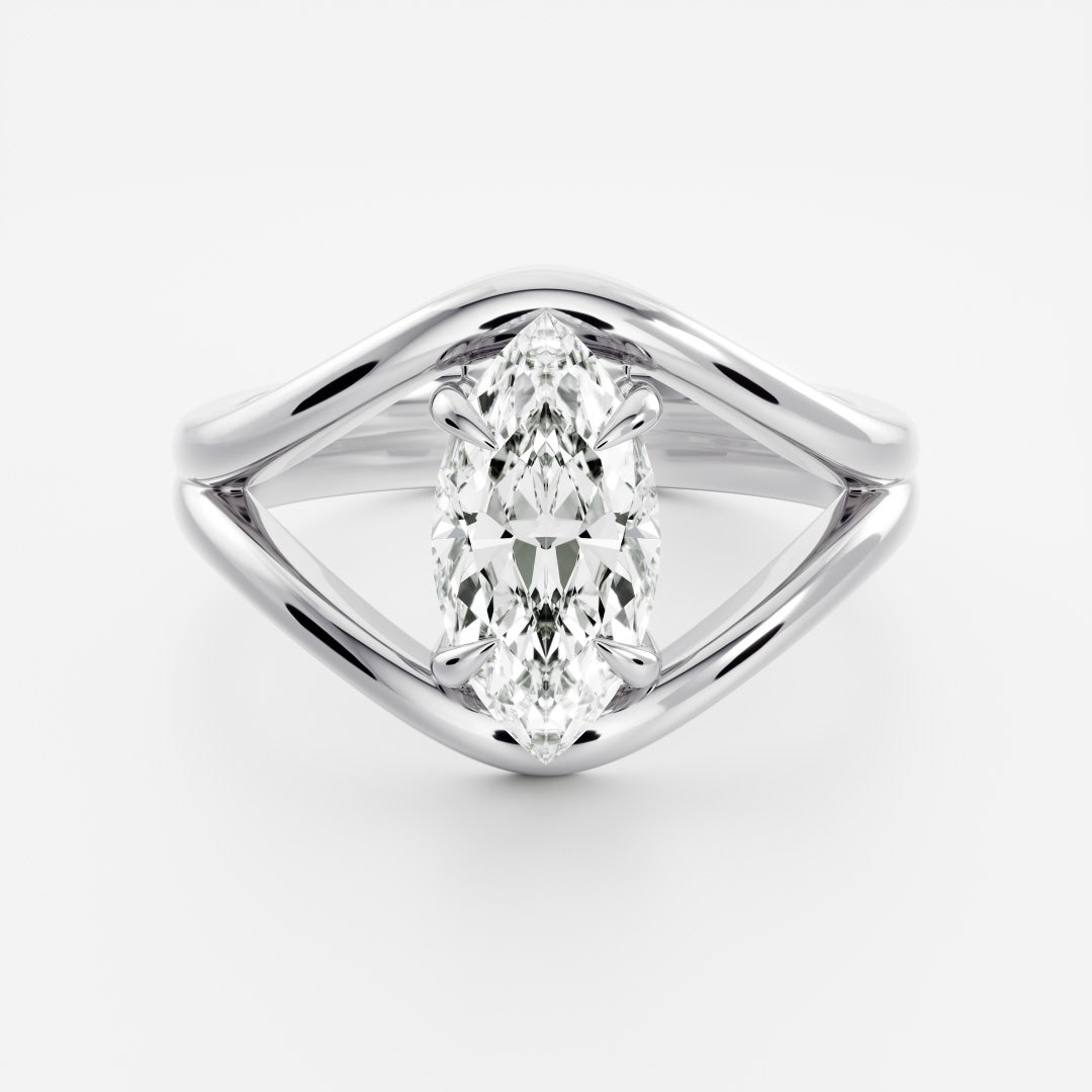 2 CT Radiant: Split Shank Lab Grown Diamond