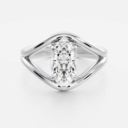 2 CT Radiant: Split Shank Lab Grown Diamond
