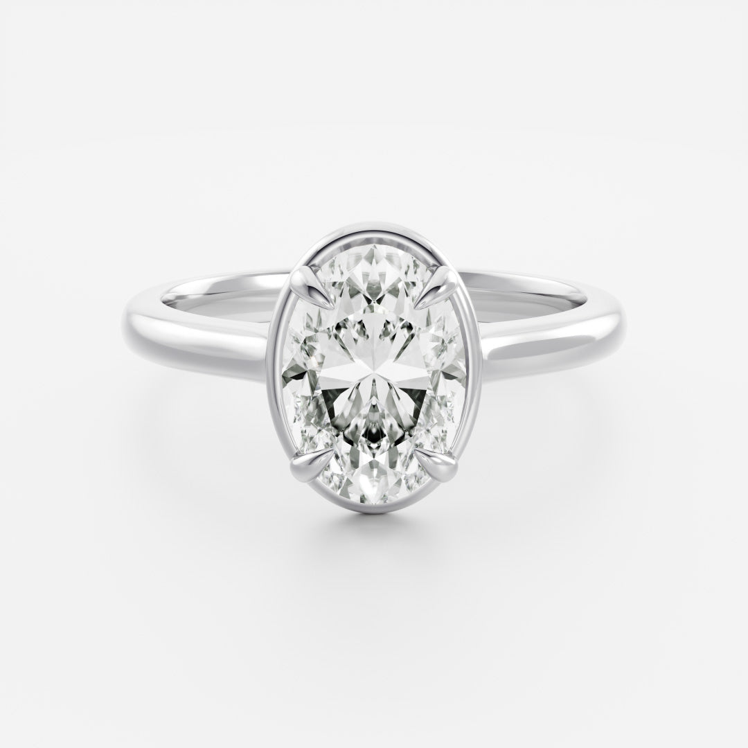 Oval: Pronged Bezel Lab Grown Diamond