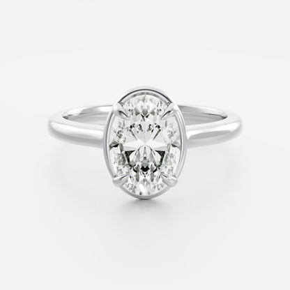 Oval: Pronged Bezel Lab Grown Diamond