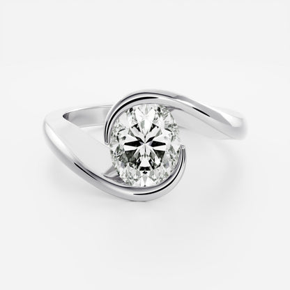 2 CT Oval: Solitaire Swirl Lab Grown Diamond