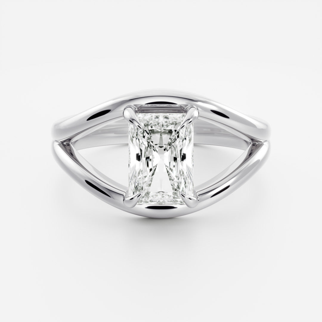 2 CT Radiant: Split Shank Lab Grown Diamond