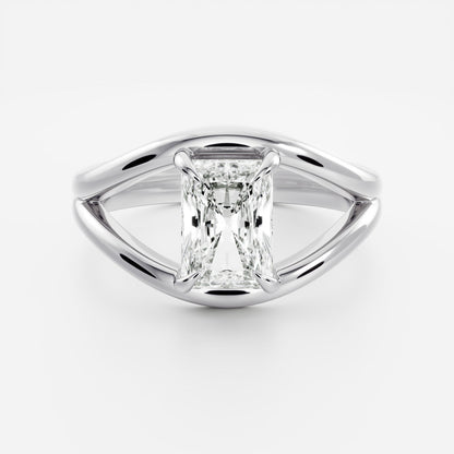 2 CT Radiant: Split Shank Lab Grown Diamond