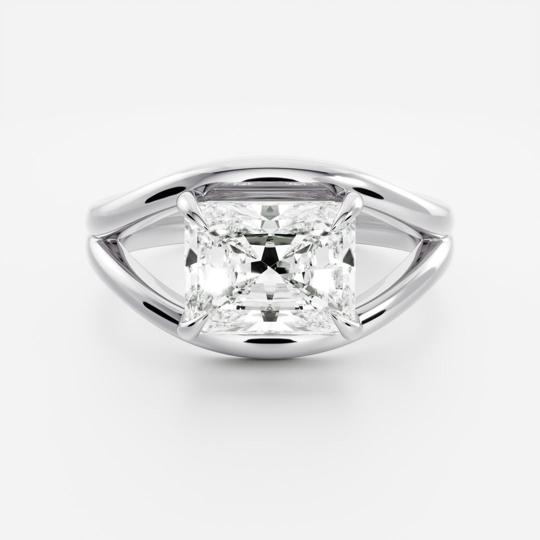 East-West Radiant: Split Shank Lab Grown Diamond