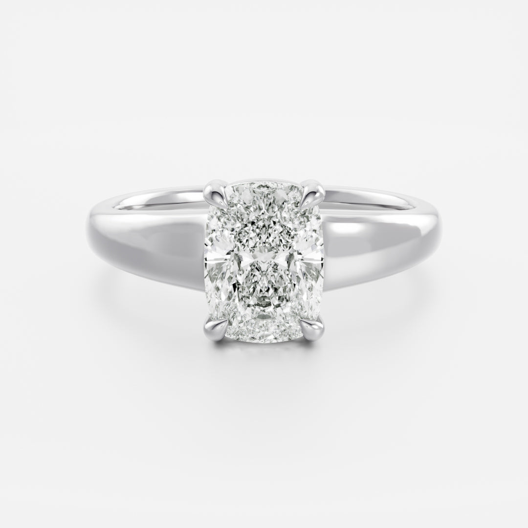 Elongated Cushion: Taper Solitaire Lab Grown Diamond