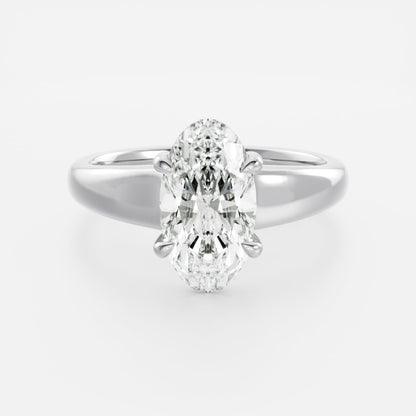 2.5 CT Moval: Chunky Solitaire Lab Grown Diamond Engagement Ring