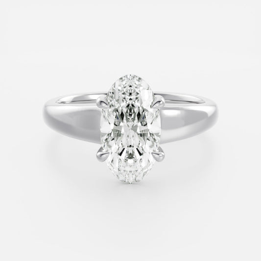 2.5 CT Moval: Chunky Solitaire Lab Grown Diamond Engagement Ring