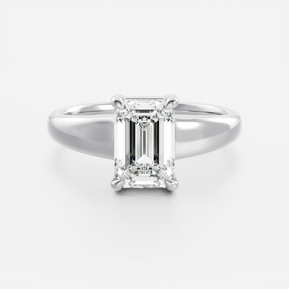 1.5 CT Emerald: Chunky Solitaire Lab Grown Diamond Engagement Ring