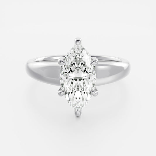 Marquise: Taper Solitaire Lab Grown Diamond Engagement Ring