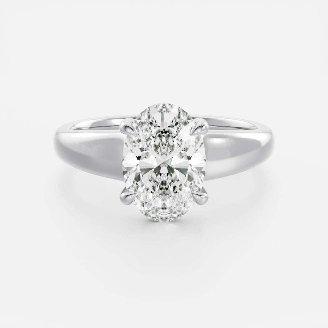 1.5 CT Oval: Chunky Solitaire Lab Grown Diamond Engagement Ring