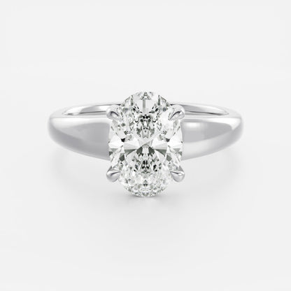 1.5 CT Oval: Chunky Solitaire Lab Grown Diamond Engagement Ring