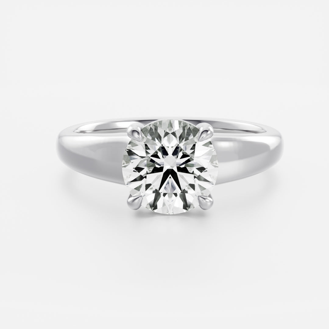 1.5 CT Round : Chunky Solitaire Lab Grown Diamond Engagement Ring