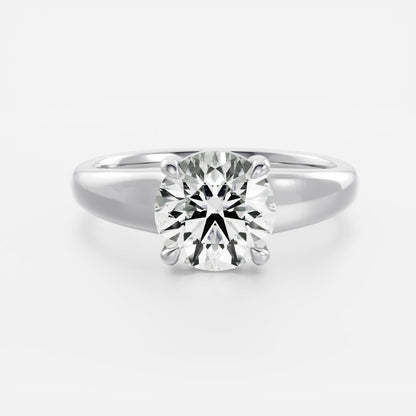 1.5 CT Round : Chunky Solitaire Lab Grown Diamond Engagement Ring