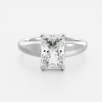 1.5 CT Radiant: Chunky Solitaire Lab Grown Diamond Engagement Ring