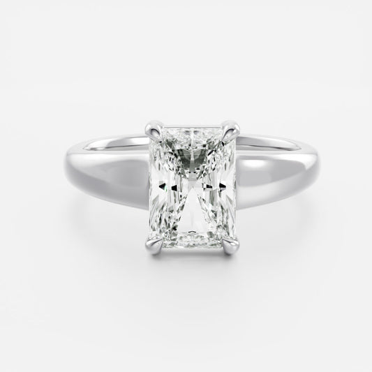 1.5 CT Radiant: Chunky Solitaire Lab Grown Diamond Engagement Ring