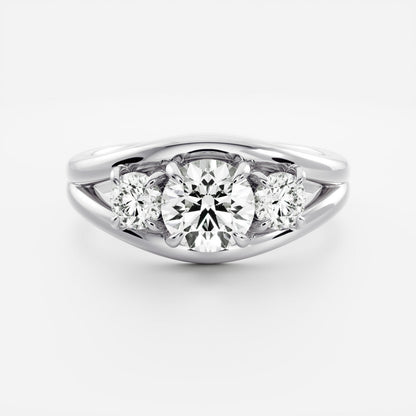 2.0 CT Round Split Shank Lab Grown Diamond Engagement Ring