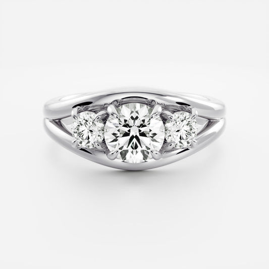 2.0 CT Round Split Shank Lab Grown Diamond Engagement Ring Engagement Ring