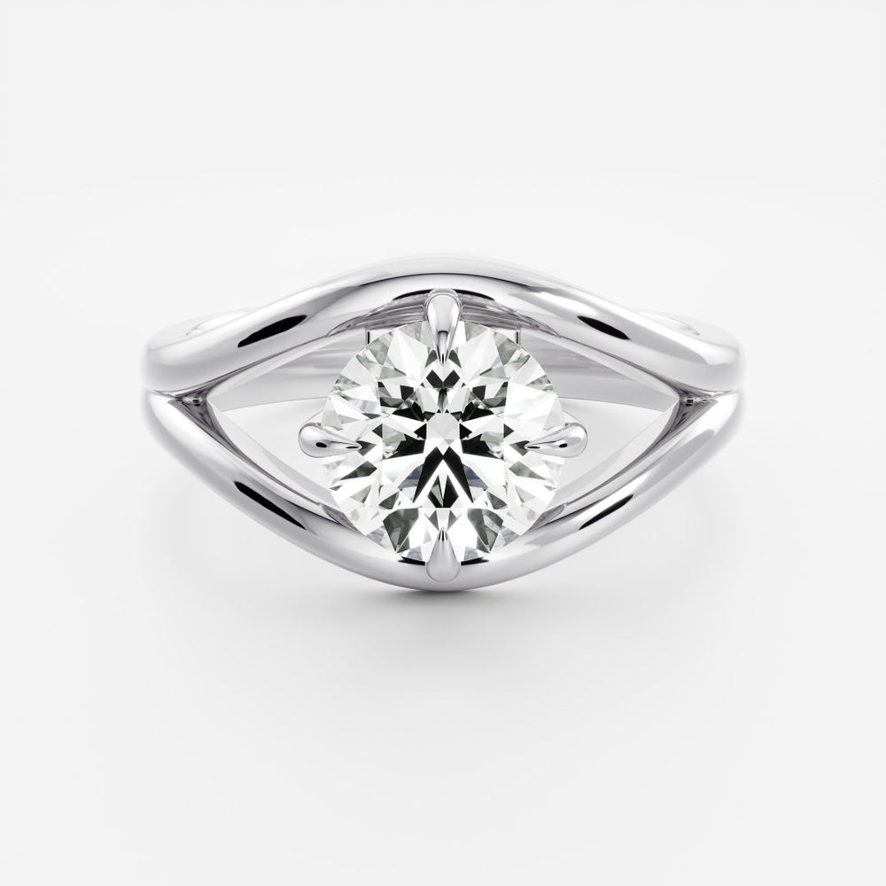 East-West Round: Split Shank Lab Grown Diamond Engagement Ring