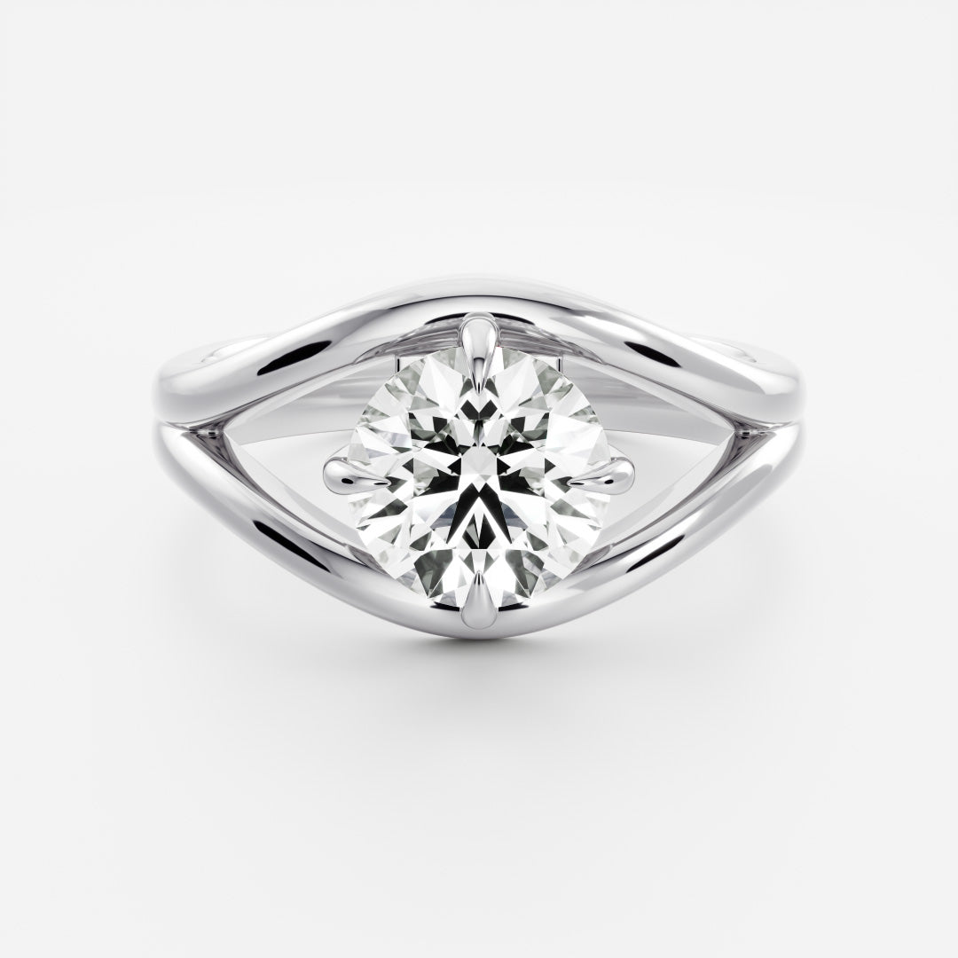 East-West Round: Split Shank Lab Grown Diamond