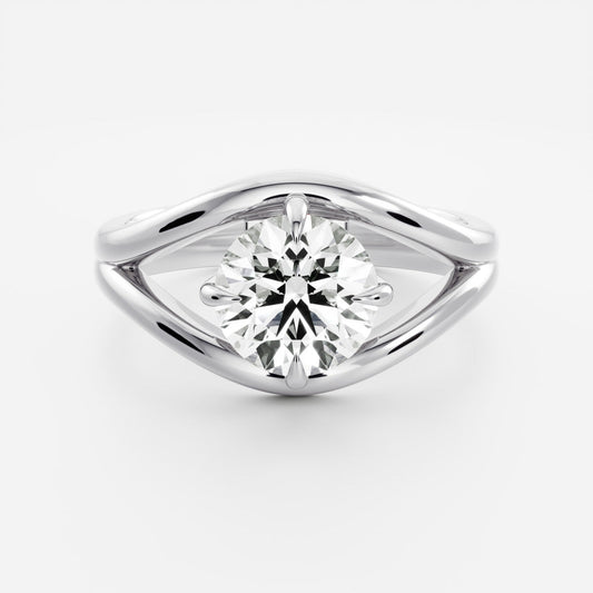 East-West Round: Split Shank Lab Grown Diamond Engagement Ring