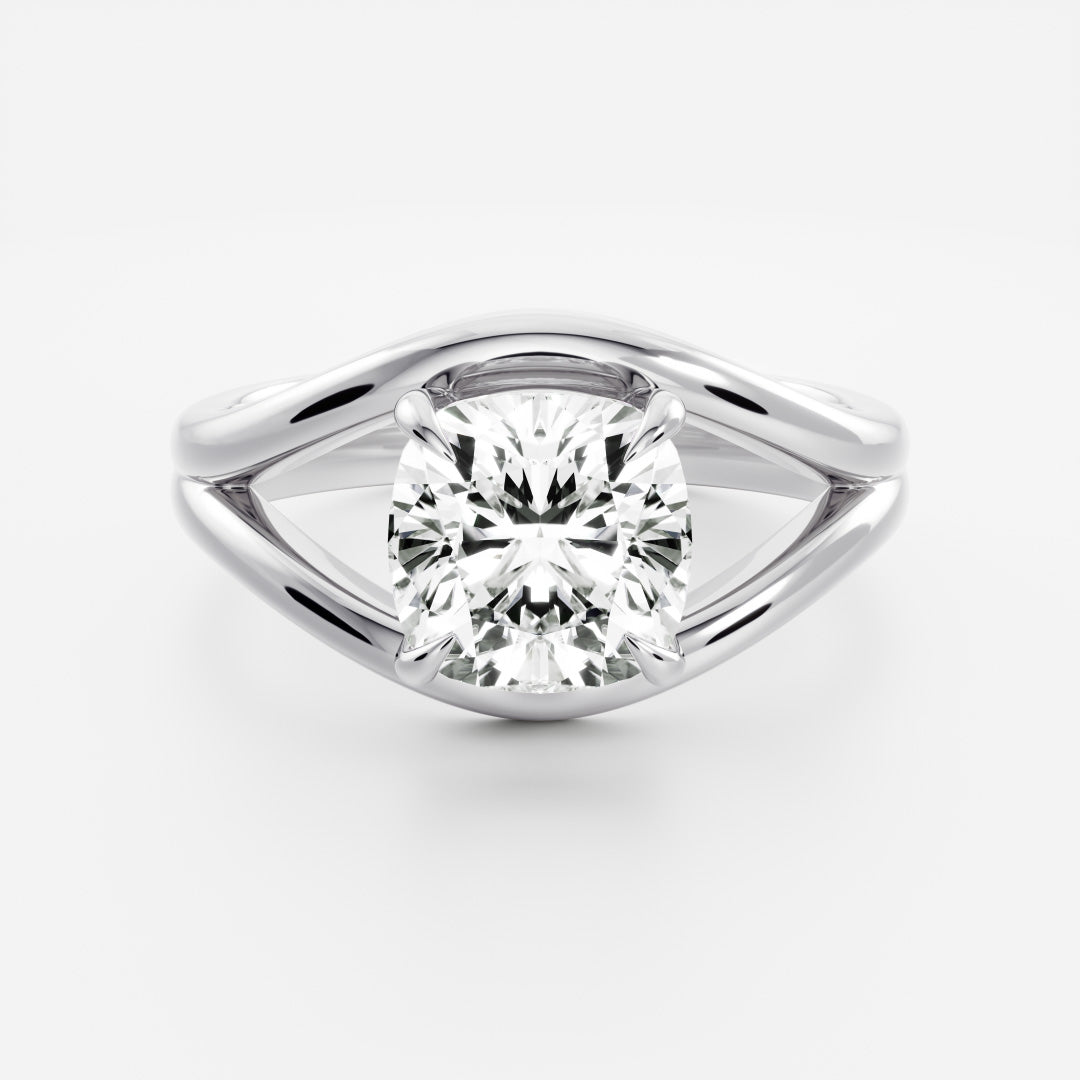 2 CT Cushion: Split Shank Lab Grown Diamond