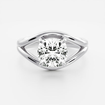2 CT Cushion: Split Shank Lab Grown Diamond