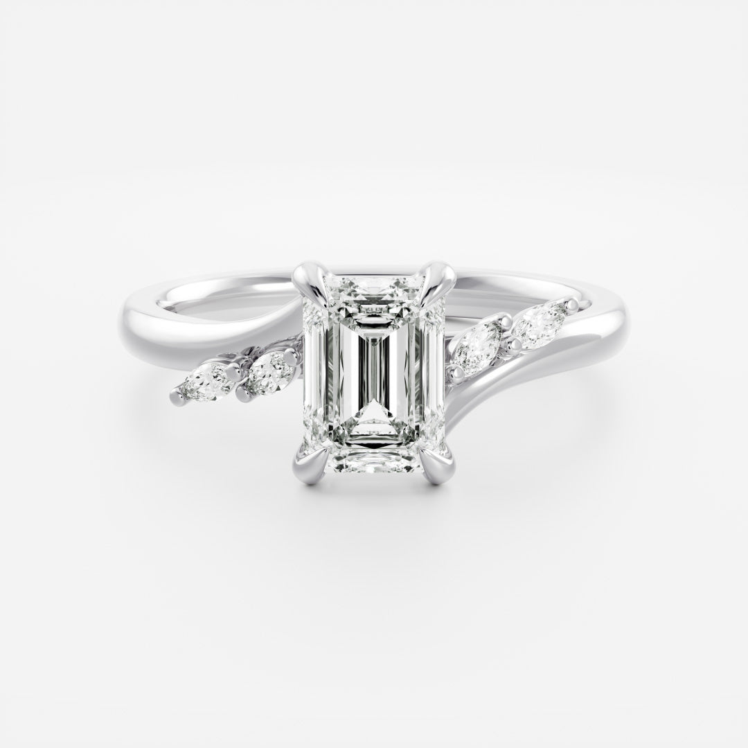 Emerald: Pave Lab Grown Diamond