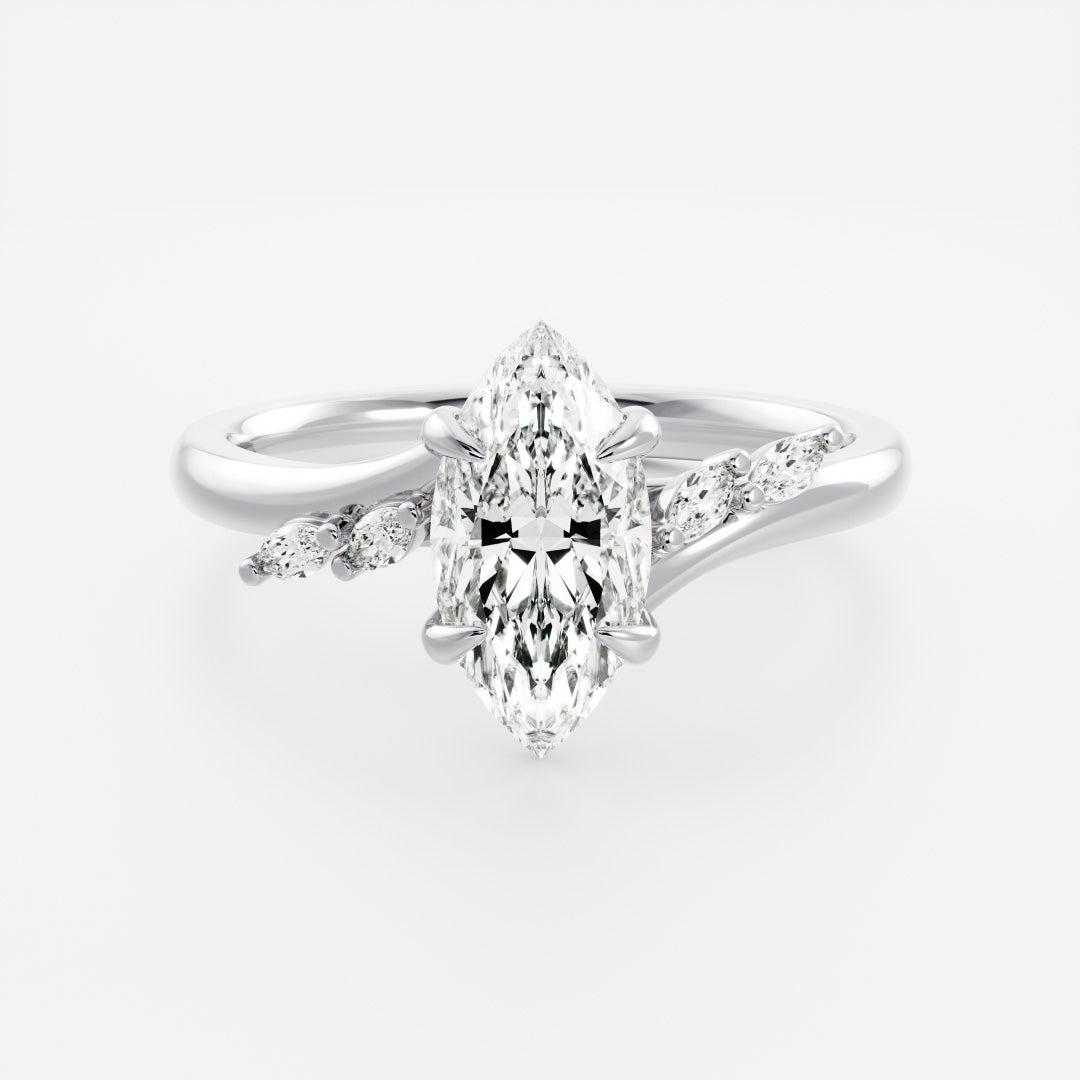 Marquise: Pave Lab Grown Diamond Engagement Ring